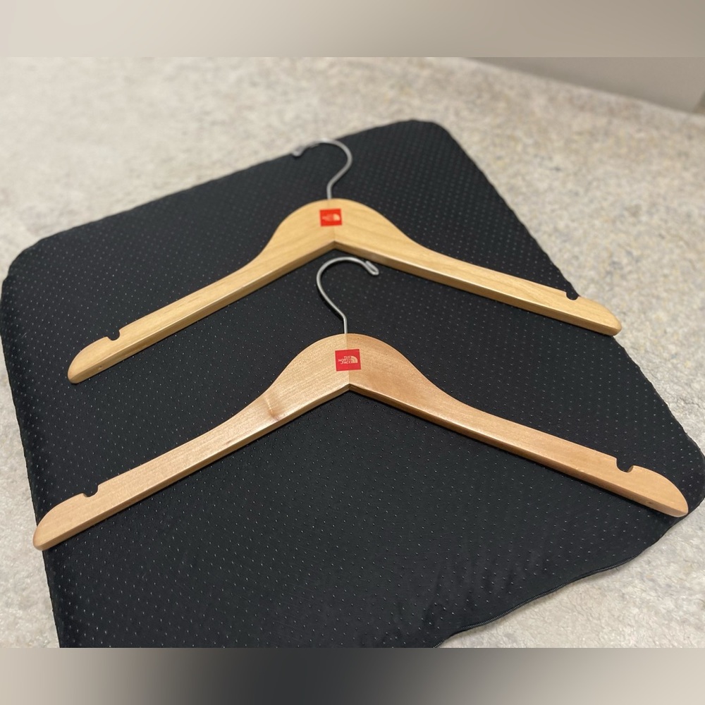 Brand New 2-Pack One Size The North Face Wooden Hangers 17” X 10”